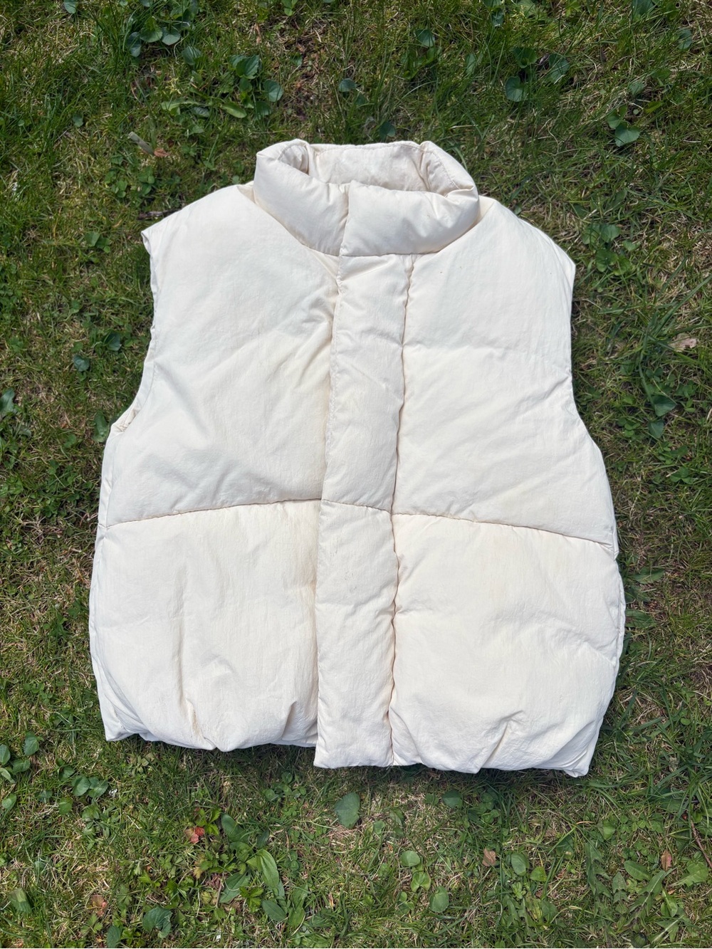 Zara Off-White Quilted Vest